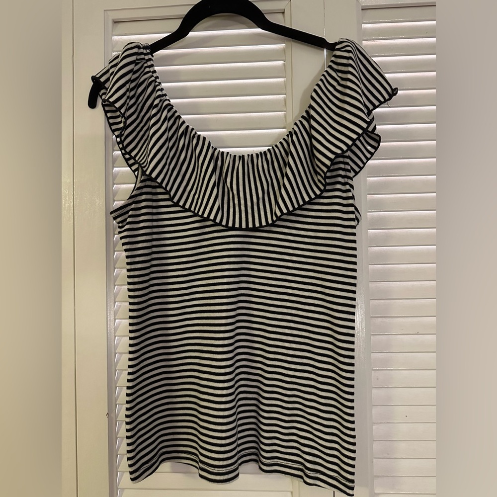 A New Day striped ruffle top